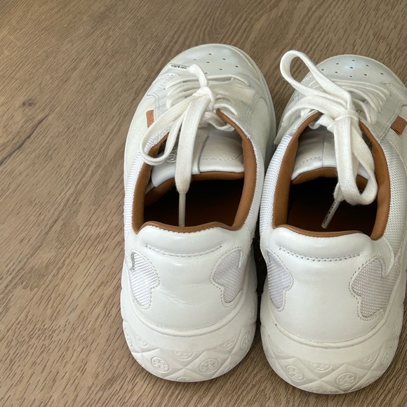 Tory Burch Cream-White Leather Low-Top Sneakers - Picture 4 of 6